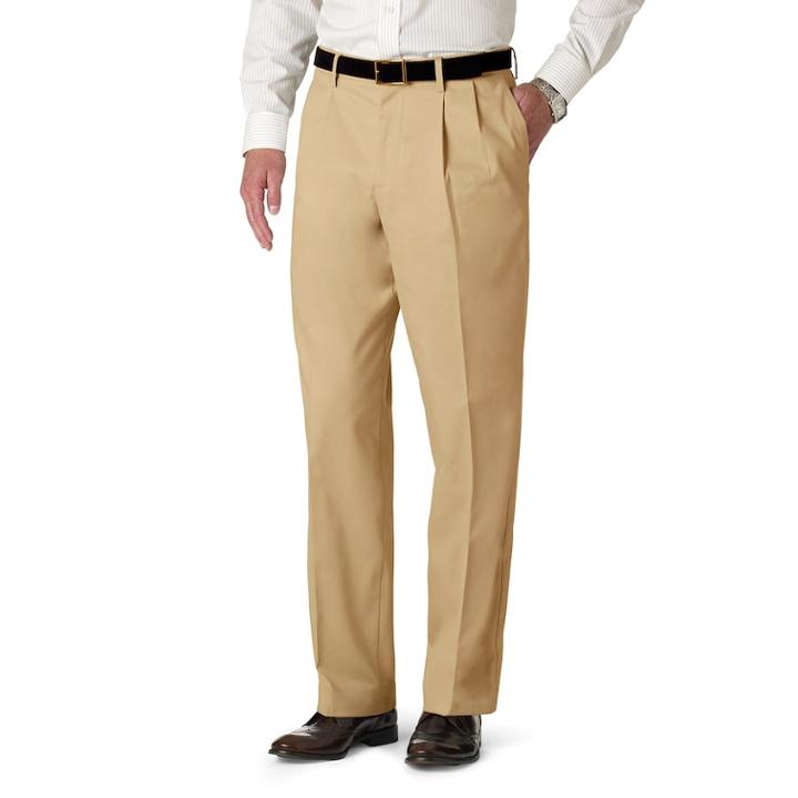 Men's Dockers&reg; Stretch Relaxed-fit Iron-free Khaki Pants - Pleated D4, Size: 32x32, Dark Beige
