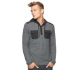 Men's Rock & Republic Military Henley Hoodie, Size: Xxl, Dark Grey