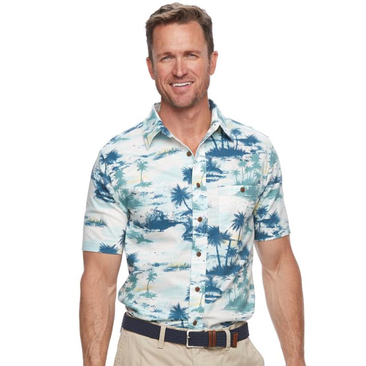 Big & Tall Croft & Barrow&reg; True Comfort Regular-fit Stretch Crosshatch Button-down Shirt, Men's, Size: 3xl Tall, White