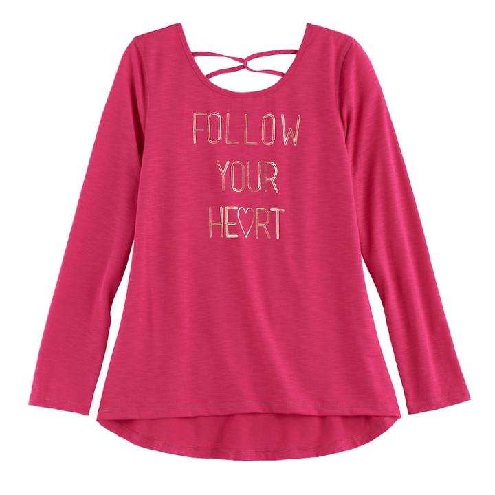 Girls 7-16 So&reg; Legging Tee, Size: 12, Med Pink