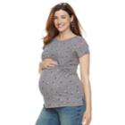 Maternity A:glow Pleated Tee, Women's, Size: M-mat, Grey