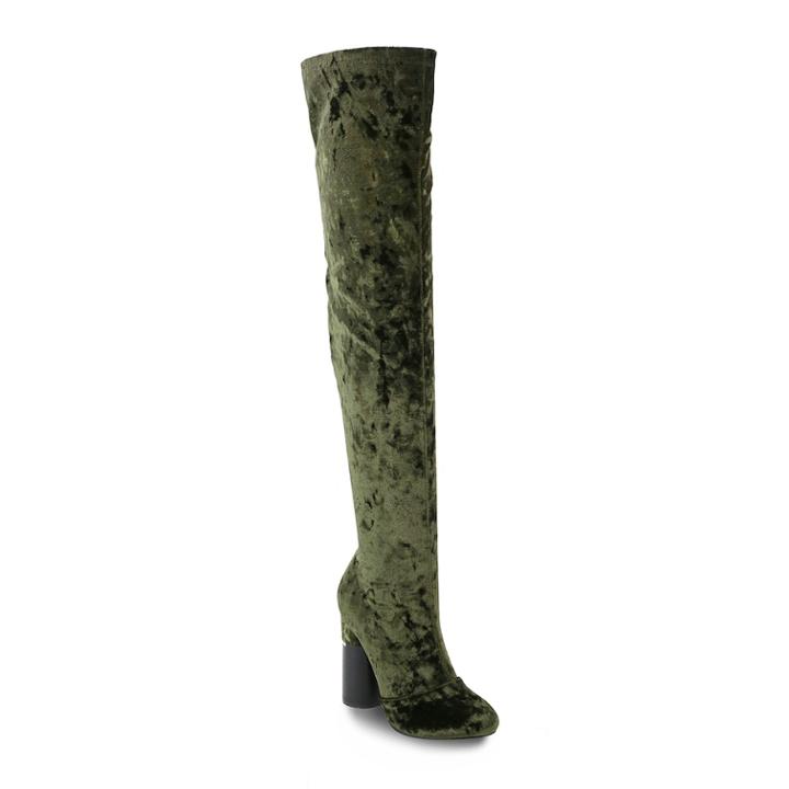Olivia Miller Hempstead Women's Velvet Over-the-knee Boots, Size: 8.5, Green Oth