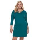 Juniors' Plus Size Mudd&reg; Cross Front Bodycon Dress, Teens, Size: 1xl, Green