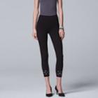 Women's Simply Vera Vera Wang Grommet Skimmer Leggings, Size: Large, Black