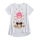 Disney's Tsum Tsum Minnie Mouse, Marie & Cheshire Cat Girls 7-16 Candy Corn Halloween Graphic Tee, Size: Medium, White