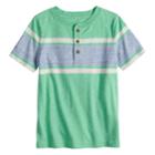 Boys 4-7x Sonoma Goods For Life&trade; Striped Henley Top, Size: 7, Med Green