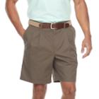 Men's Croft & Barrow&reg; Classic-fit Easy-care Flex-waist Stretch Pleated Shorts, Size: 36, Dark Brown