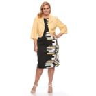 Plus Size Maya Brooke Brushstroke Dress & Solid Jacket Set, Women's, Size: 22 W, Yellow