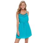 Women's Apt. 9&reg; Print Slip Dress, Size: Xs, Turquoise/blue (turq/aqua)