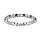 Stacks And Stones Sterling Silver Garnet And Diamond Accent Stack Ring, Adult Unisex, Size: 10, Red
