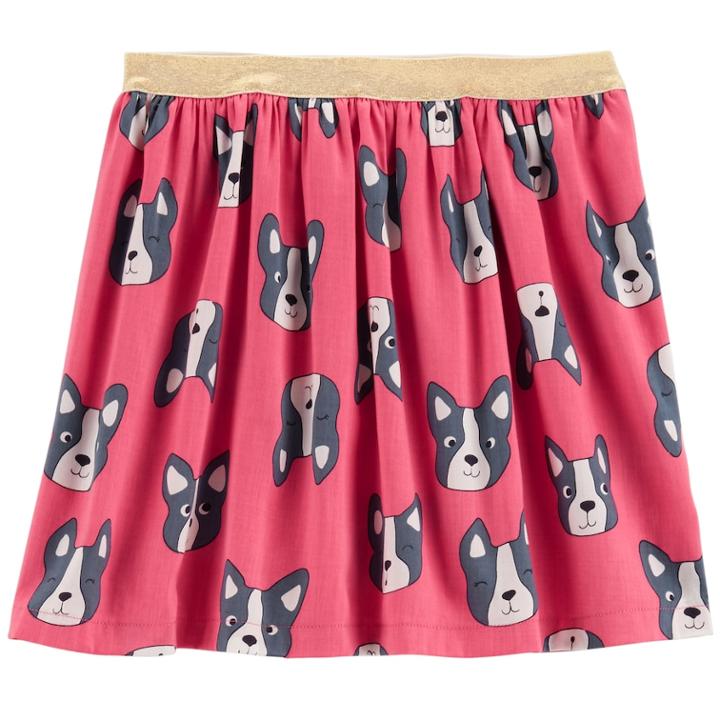 Girls 4-12 Carter's French Bulldog Skirt, Size: 4-5, Print