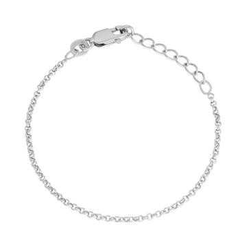 Junior Jewels Kids' Sterling Silver Rolo Chain Bracelet, Girl's, Size: 4.5, Grey
