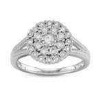 Sterling Silver 1/4 Carat T.w. Diamond Ring, Women's, Size: 9, White