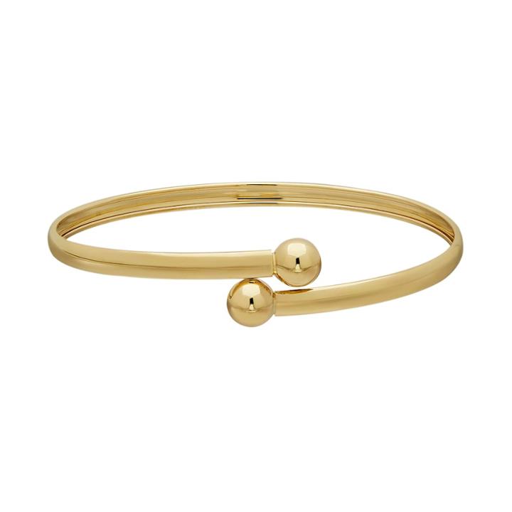 Everlasting Gold 10k Gold Ball Bypass Bracelet, Women's