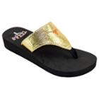 Women's Texas Longhorns Shine Platform Flip-flops, Size: Medium, Gold
