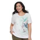 Plus Size Sonoma Goods For Life&trade; Graphic V-neck Tee, Women's, Size: 1xl, Lt Beige