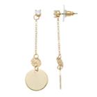 Lc Lauren Conrad Disc Linear Drop Earrings, Women's, Gold