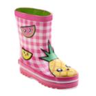 Laura Ashley Fruit Girls' Waterproof Rain Boots, Size: 2, Pink