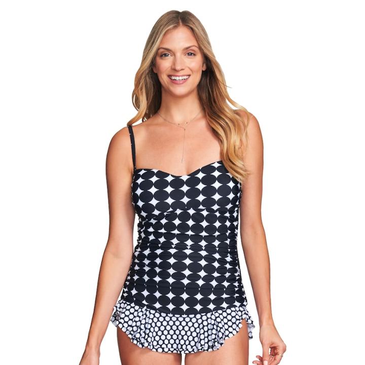 Women's Mazu Swim Hip Minimizer Shirred Skater Swimdress, Size: 16, Black