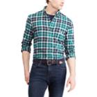 Men's Chaps Regular-fit Plaid Flannel Button-down Shirt, Size: Medium, Green