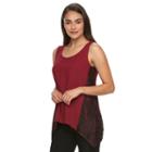 Women's Harve Benard Lace Shark-bite Tank, Size: Small, Med Red