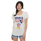 Juniors' Disney's Mickey Mouse American Classic Tee, Size: Medium, White