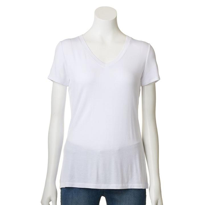 Women's Apt. 9&reg; Essential Tee, Size: Xs, White