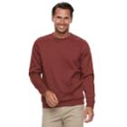 Men's Croft & Barrow&reg; Classic-fit Easy-care Stretch Fleece Sweatshirt, Size: Xl, Dark Red