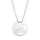 Atlanta Braves Sterling Silver Disc Pendant Necklace, Women's, Size: 16, Grey