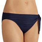 Women's Amoena Andros Lurex Striped Bikini Bottoms, Size: 10, Blue (navy)