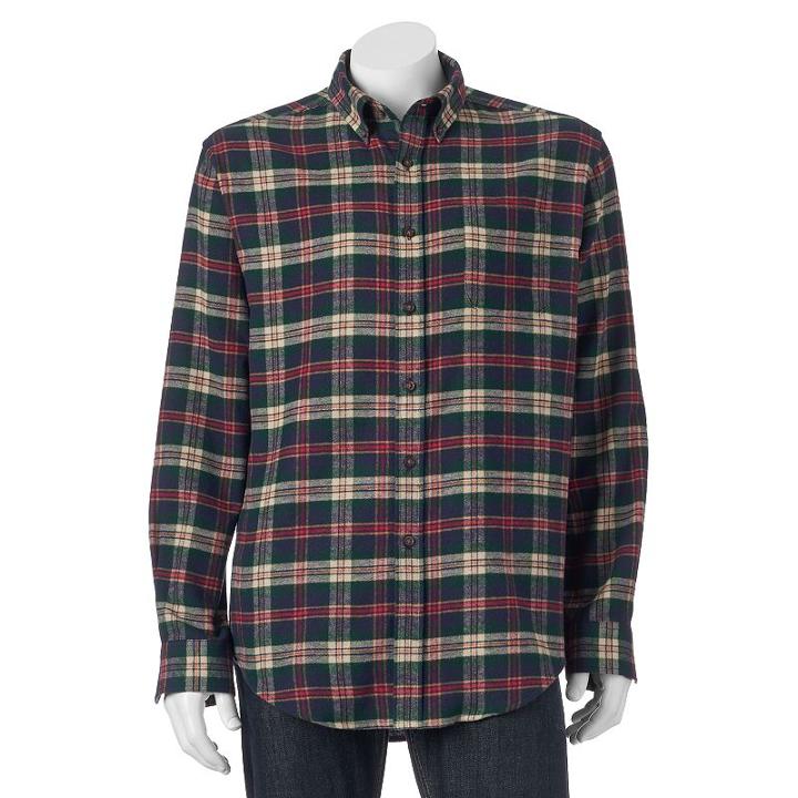 Big & Tall Croft & Barrow&reg; Classic-fit Plaid Flannel Button-down Shirt, Men's, Size: L Tall, Blue