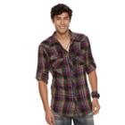 Men's Rock & Republic Roll-sleeve Plaid Flannel Button-down Shirt, Size: Xxl, Oxford