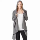 Plus Size Cuddl Duds Fleece Hooded Wrap Cardigan, Women's, Size: 2x/3x, Grey (charcoal)