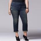 Plus Size Simply Vera Vera Wang Skinny Boyfriend Jeans, Women's, Size: 18 W, Blue (navy)