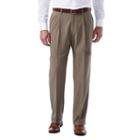 Big & Tall Haggar Eclo Glen Plaid Classic-fit Pleated Dress Pants, Men's, Size: 46x29, Dark Beige