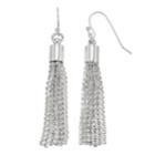 Chaps Cup Chain Tassel Nickel Free Drop Earrings, Women's, Silver