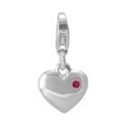 Personal Charm Sterling Silver Garnet Heart Charm, Women's, Red