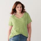 Plus Size Sonoma Goods For Life&trade; Essential V-neck Tee, Women's, Size: 3xl, Med Green