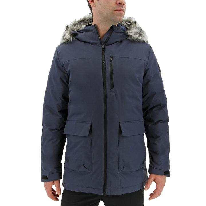 Men's Adidas Outdoor Xploric Faux-fur Hooded Parka, Size: Small, Med Blue