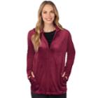 Women's Cuddl Duds Double Plush Velour Long Sleeve Full Zip Hoodie, Size: Xs, Dark Red