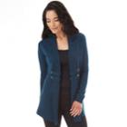 Women's Apt. 9&reg; Button-tab Cardigan, Size: Medium, Blue (teal)