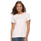 Women's Croft & Barrow&reg; Essential Crewneck Tee, Size: Small, Brt Pink