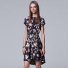 Petite Simply Vera Vera Wang High-low Shirtdress, Women's, Size: M Petite, Black