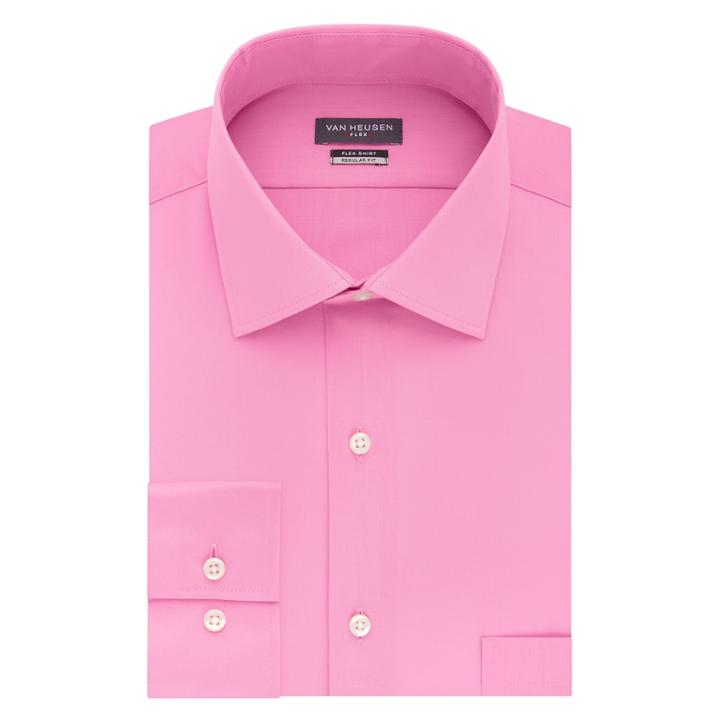 Men's Van Heusen Flex Collar Regular Fit Stretch Dress Shirt, Size: 16.5 36/37, Pink