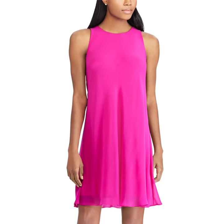 Women's Chaps Crepe A-line Dress, Size: 12, Pink