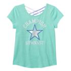 So, Girls Plus Size &reg; Criss Cross Back Active Graphic Tee, Girl's, Size: 16 1/2, Turquoise/blue (turq/aqua)