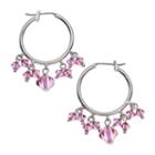 Crystal Avenue Silver-plated Crystal Hoop Earrings - Made With Swarovski Crystals, Women's, Red