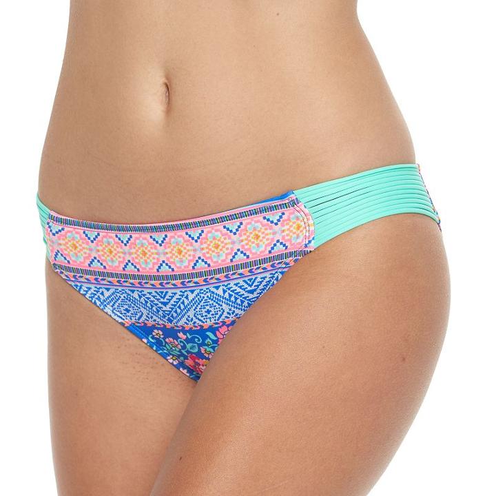 Juniors' Malibu Strappy Hipster Bikini Bottoms, Size: Small, Blue Other