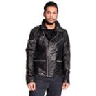 Men's Excelled Leather Biker Jacket, Size: Xl, Black