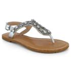 Dolce By Mojo Moxy Rosary Women's Thong Sandals, Size: Medium (8.5), Silver